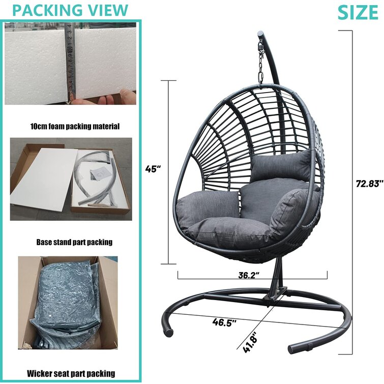 Swing chair size hot sale